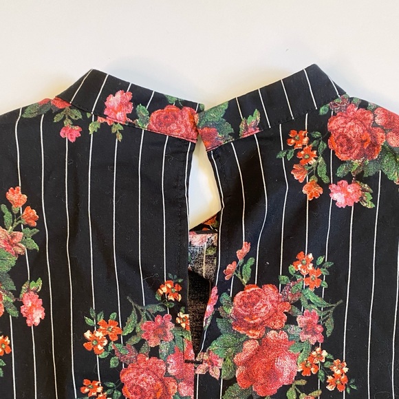 H&M Floral Striped Bishop Sleeve Blouse - Picture 2 of 8